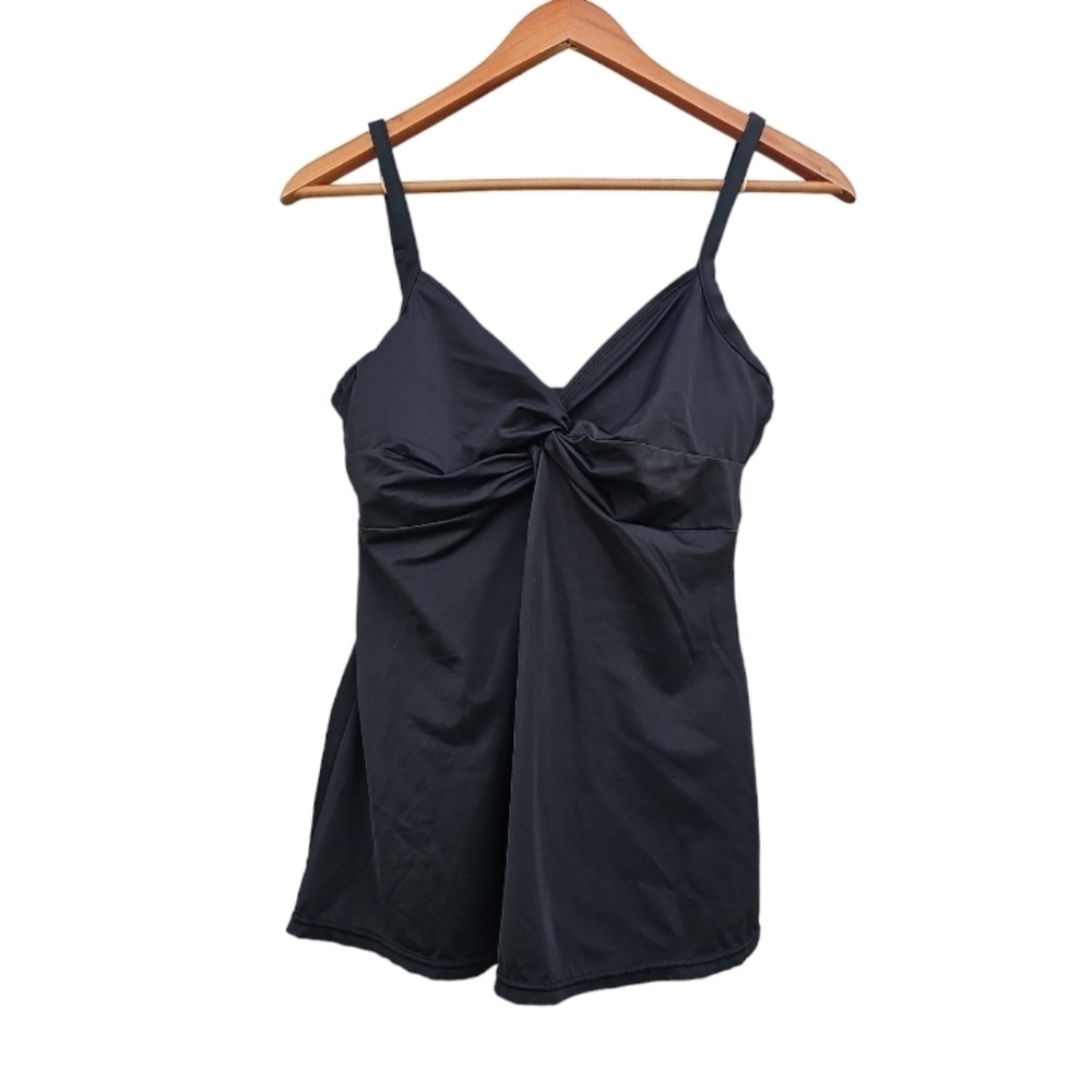 Deamsuit by Miraclesuit Black Tankini Mesh Wire Bra Built in Size 6